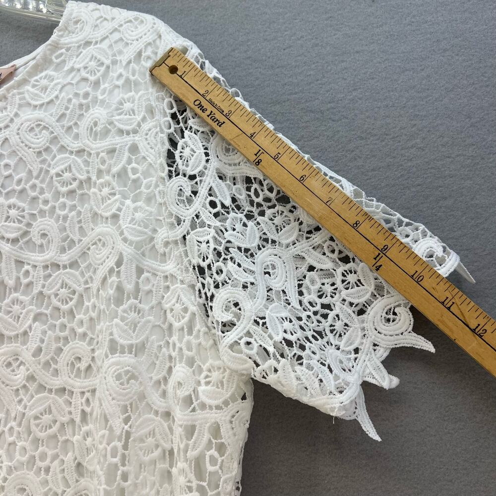 NWT Philosophy Top Women's XXL White Lace Crochet Look Lined Feminine - Picture 5 of 12